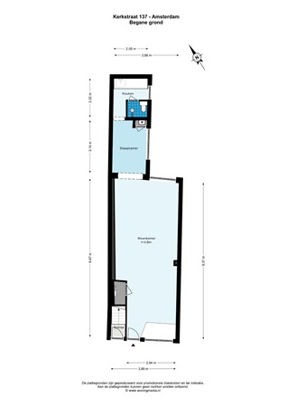 Plattegrond - Keizersgracht 584-586, 1017 EN Amsterdam - 222_221_Kerkstraat 137 - Amsterdam - Begane grond - 2D.jpg